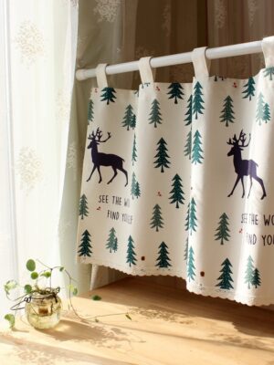 Kitchen fabric short curtains